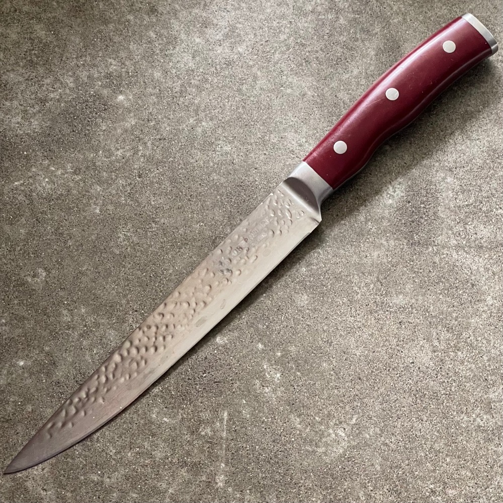 Forged In Fire‎ 8" Carving Knife Red Handle Kitchen Holiday